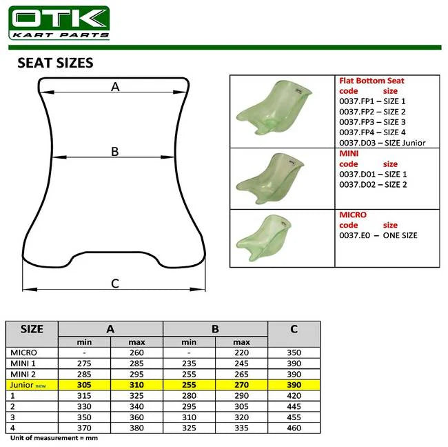 OTK seat - junior-senior - flat bottom