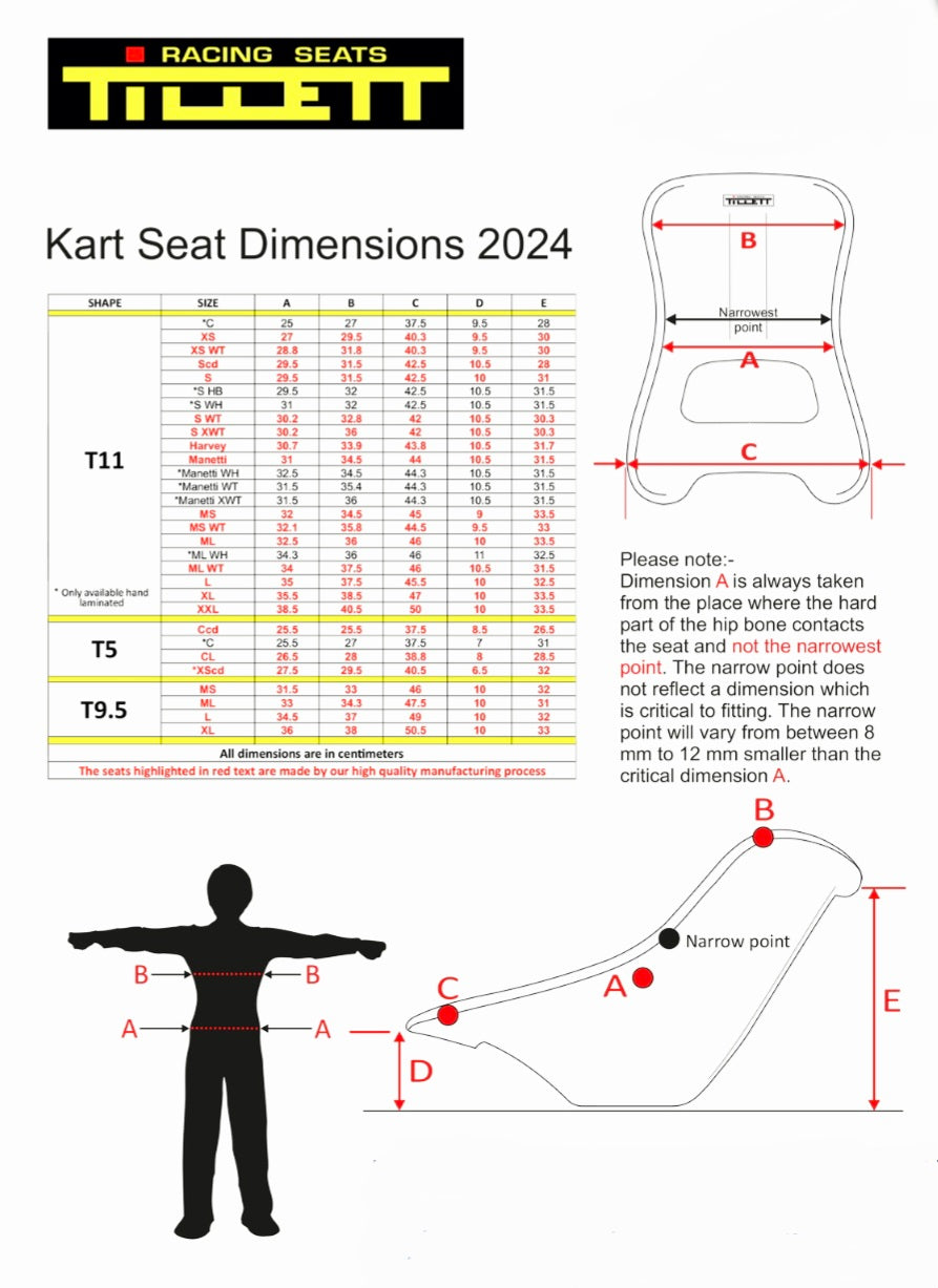 Tillet seat T11T medium rigidity (13 x sizes)